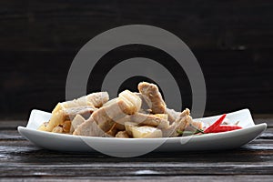 Stir Fried Pork with Salt garlic and pepper