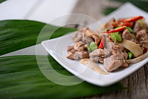 Stir Fried Pork with Shrimp Paste and bitter beans