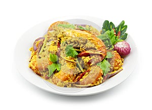 Stir fried Prawns with Curry Asian food
