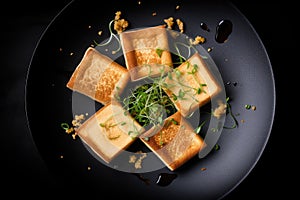 Stir Fried Tofu, Healthy Vegan Chinese Food, Fry Tofu, Abstract Generative AI Illustration