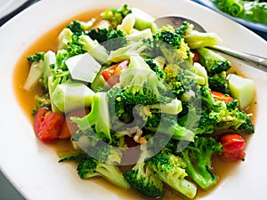 Stir fried vegetables on the tabel