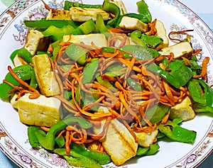 Stir fried vermicelli with green pepper