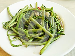 Stir fried Water Mimosa with Chillis photo