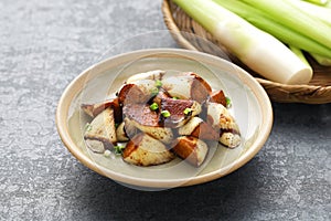 Stir-fried wild rice stem with sweet soy sauce, Shanghai cuisine