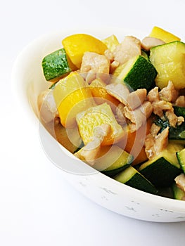 Stir fried zucchini & chicken