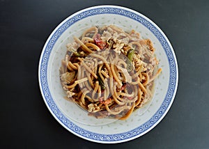 Stir fry chicken with hokkien noodles