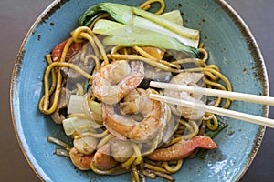 Stir fry seafood Hokkien noodle