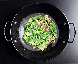 Stir Fry Vegetables on Frying Pan