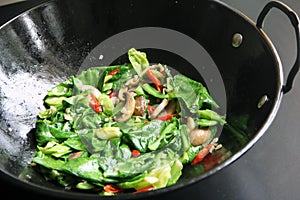 Stir Fry Vegetables on Frying Pan