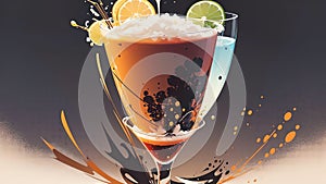 Stir Up the Celebration with a Modern Vector Art Tequila Cocktail Stirrer.AI Generated