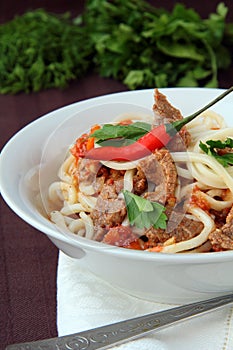 Stirfried beef with chili pepper