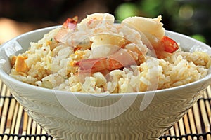 Stirfried rice with shrimp