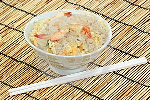 Stirfried rice with shrimp