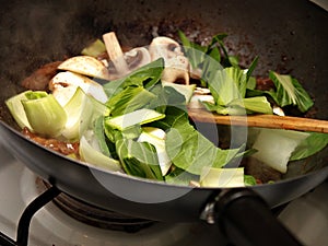 Stirfry in wok photo