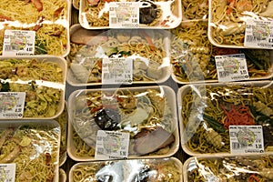 Stirred fried noodles in packages