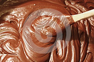 Stirring Chocolate Fudge