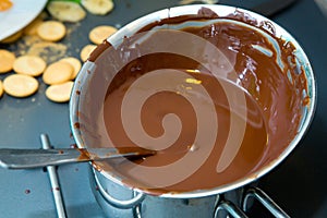 Stirring Chocolate Fudge