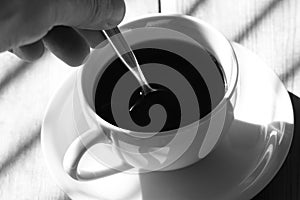 Stirring coffee A