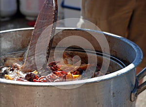 Stirring Crawfish with an Oar photo