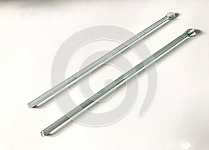 Stirring rods glass on white background