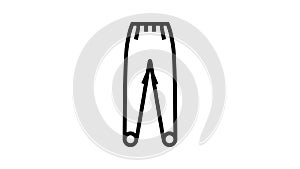 stirrup pants apparel line icon animation