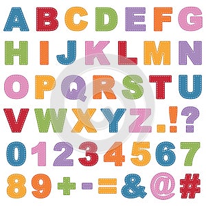 Stitched alphabet