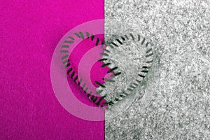 Stitched broken felt heart