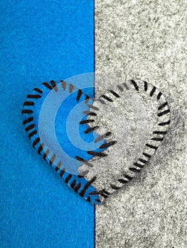 Stitched broken felt heart