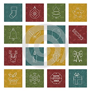 Stitched christmas icons