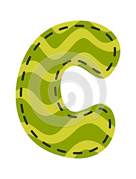 Stitched English letter C patch