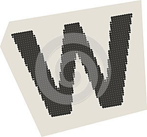 Stitched Letter W Patch Graphic