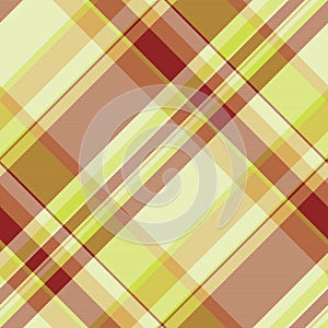 Stitched textile check plaid, day pattern fabric background. Preppy seamless texture tartan vector in light and red colors photo
