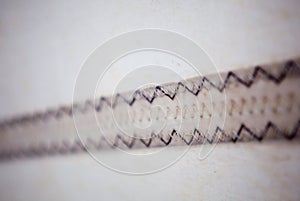 Stitching thread sail closeup