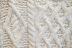 Stitching on a Traditional Aran Knitwear Sweater