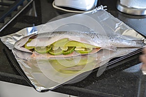 Stuffed fish ready to be ccok