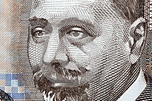 Stjepan Radic a closeup portrait from Croatian money photo