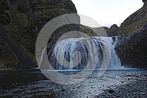 StjÃÂ³rnarfoss waterfall at dusk photo