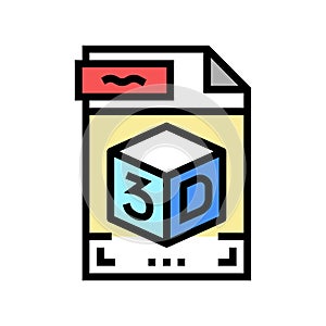 stl 3d file color icon vector illustration