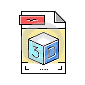 stl 3d file color icon vector illustration