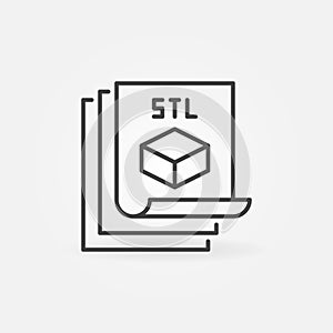 STL files for 3D Printing vector concept outline icon