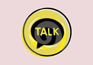 Talk - button for social media, phone icon symbol logo