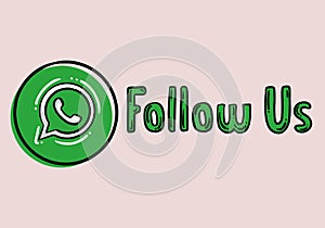 Follow Us Whatsapp - button for social media, phone icon symbol logo of Whatsapp