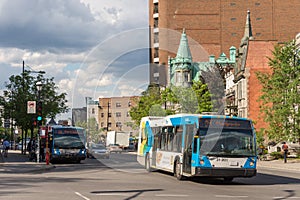 STM public transit bus on Sherbrooke street