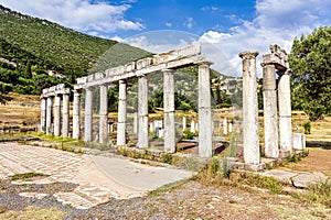 The Stoa of Ancient Messini, Messenia, Peloponnese, Greece