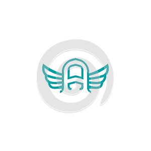 letter A wings logo wing logo strong wings icon