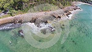 Stock aerial picture image of Lone Surfer Noosa