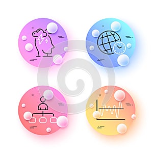 Stock analysis, Time zone and Management minimal line icons. For web application, printing. Vector