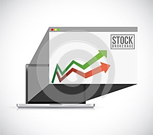 stock brokerage laptop computer background Illustrator.