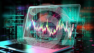 Stock chart data background. Financial market and analysis growth money profit concept.