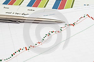 Stock chart with pen